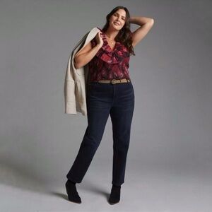 NWT Anthropologie Pilcro The Vintage Straight High Waist Jean Dark Denim 18W